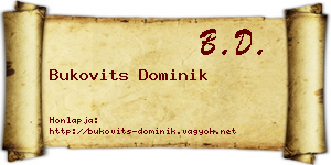 Bukovits Dominik névjegykártya